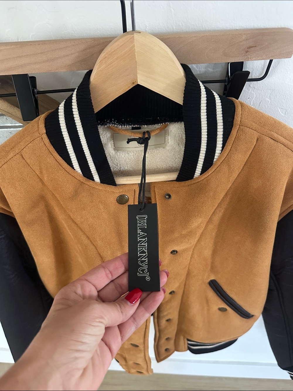 Blanknyc Two-Tone Bomber Jacket - Brown & Black - Picture 3 of 5
